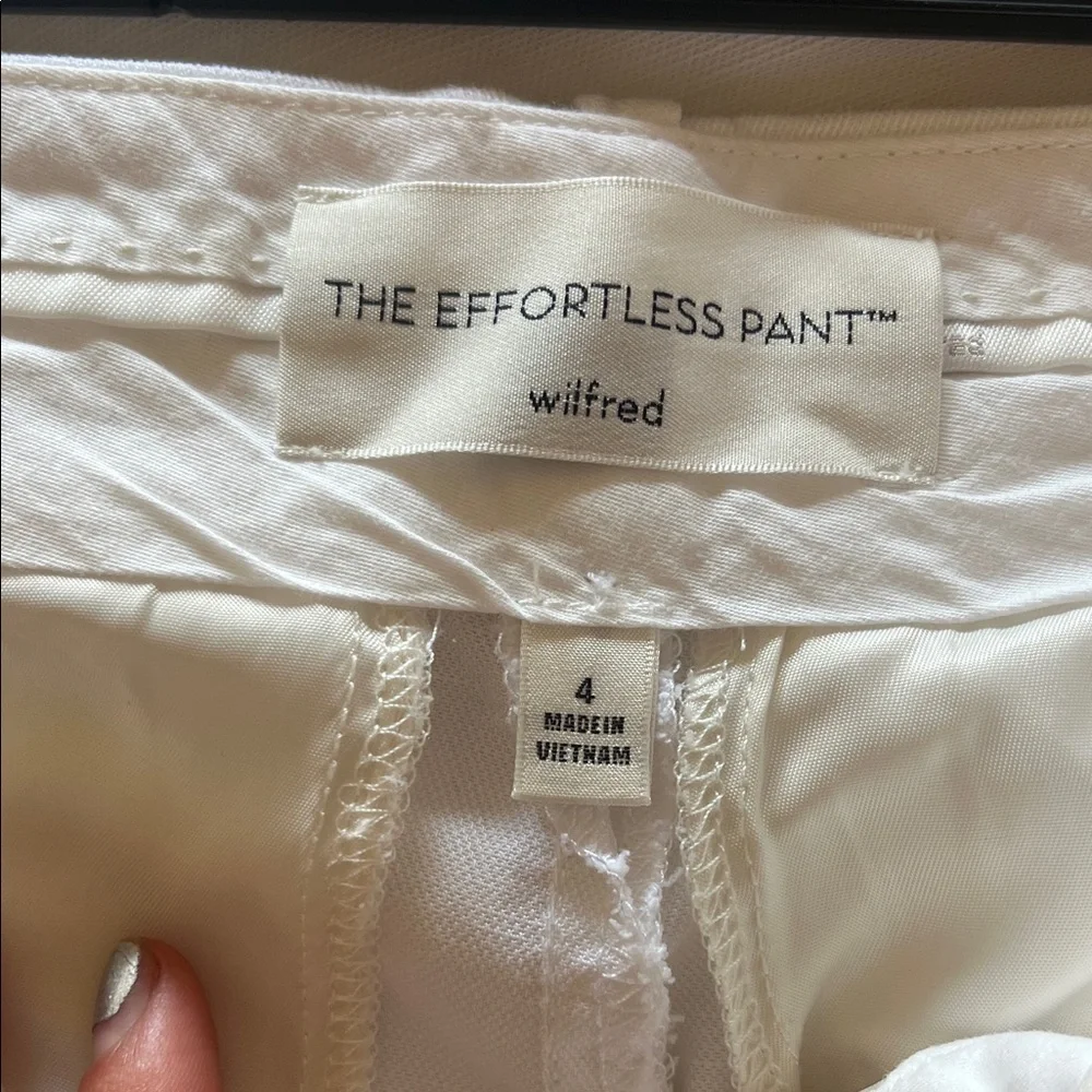 Aritzia Effortless pants in white linen